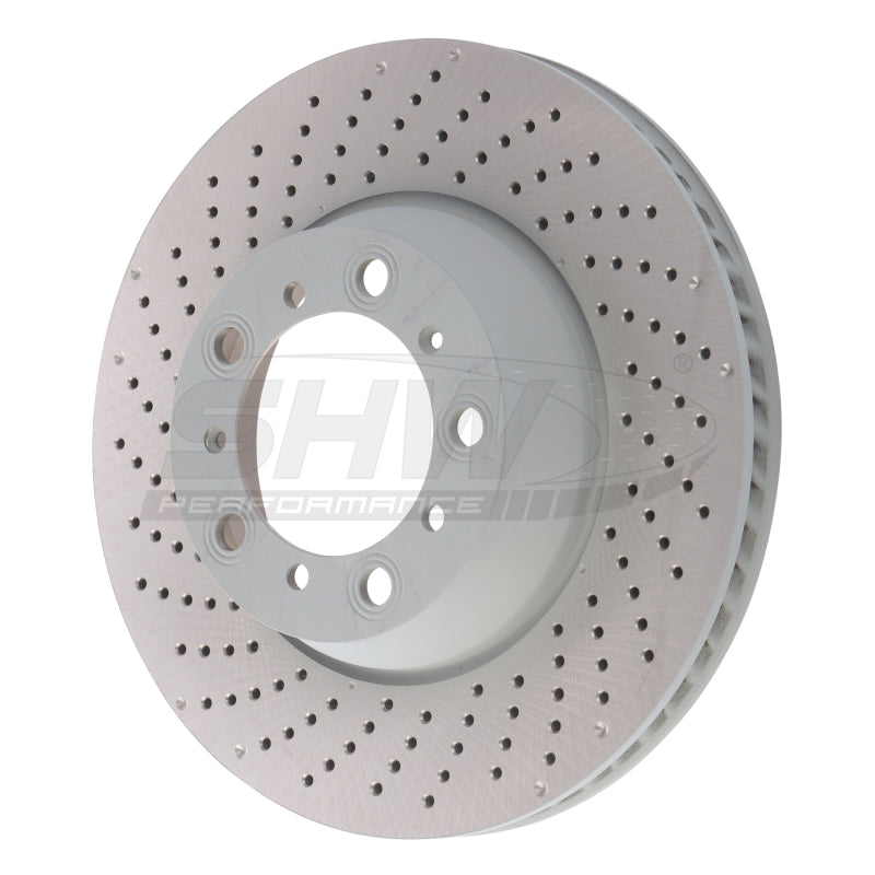 SHW 17-21 Porsche 911 Carrera 3.0L w/o Ceramic Brakes Left Rear Drilled MB Brake Rotor (9P1615601) SHW Performance Brake Rotors - Drilled  AXOPROS