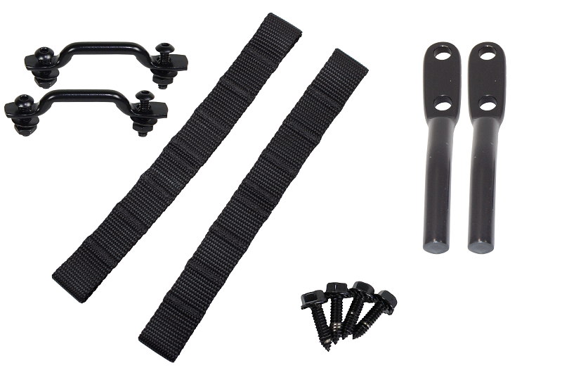 Kentrol Jeep Wrangler TJ Polished Stainless Door Strap Kit Black Powdercoat Stainless Steel Kentrol Doors  AXOPROS