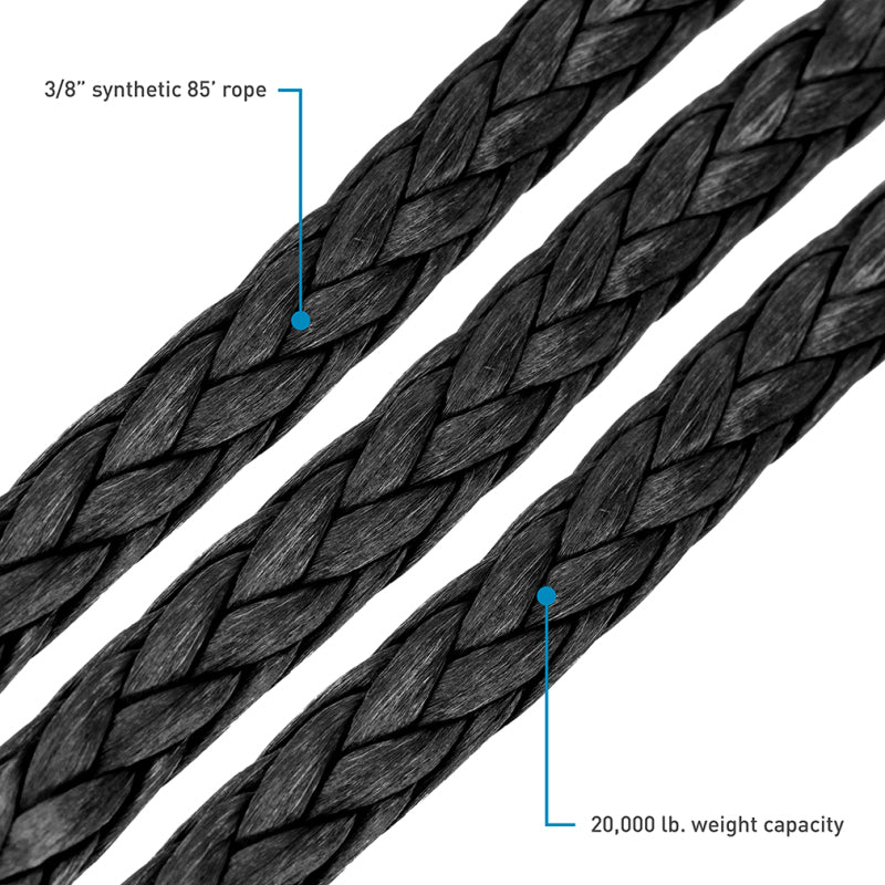 Borne Off-Road 10K Winch - Black Synthetic Rope Borne Off-Road Winches  AXOPROS