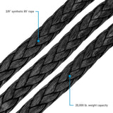 Borne Off-Road 10K Winch - Black Synthetic Rope Borne Off-Road Winches  AXOPROS