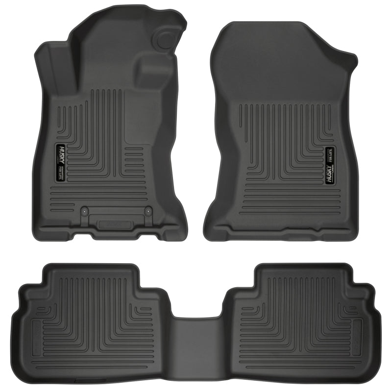 Husky Liners 2019 Subaru Forester Weatherbeater Black Front & 2nd Seat Floor Liners Husky Liners Floor Mats - Rubber  AXOPROS