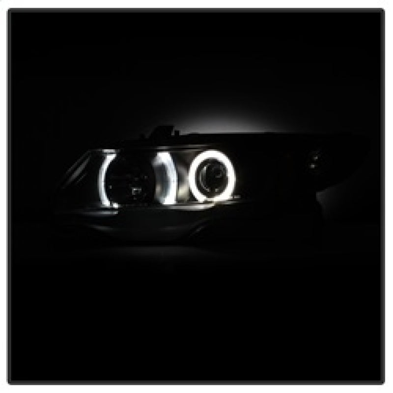 Spyder Honda Civic 06-08 2Dr Projector Headlights LED Halo Black High H1 Low H1 PRO-YD-HC06-2D-HL-BK SPYDER Headlights  AXOPROS
