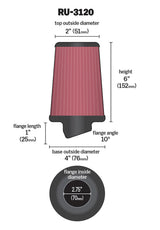 K&N Universal Rubber Filter K&N Engineering Air Filters - Universal Fit  AXOPROS