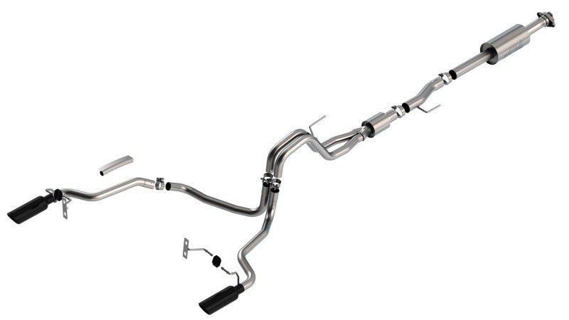 Borla F-150 2021 5.0L 4dr CC SB EC STB Lariat/KR/Pltnm/LTD 3/2.25 SRE Cat-Back S-Type Black CHR Tips Borla Catback  AXOPROS