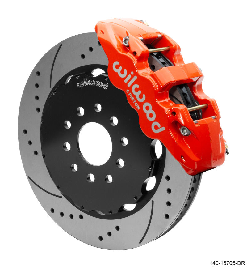 Wilwood AERO6 Front Big Brake Kit 14.00in Drilled Red Rotor - 97-13 Chevrolet Corvette C5/C6/Z06 Wilwood Big Brake Kits  AXOPROS