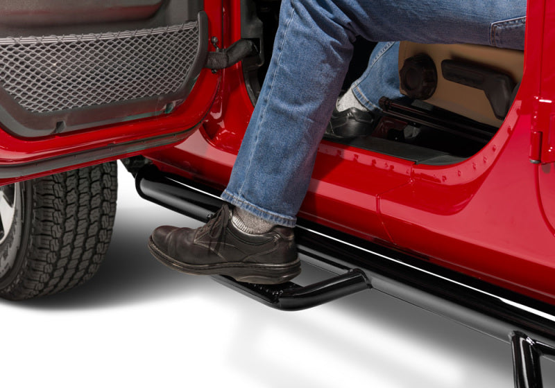 N-Fab Nerf Step 2018 Jeep Wrangler JL SUV 4 Door- Gloss Black - W2W - 3in N-Fab Side Steps  AXOPROS