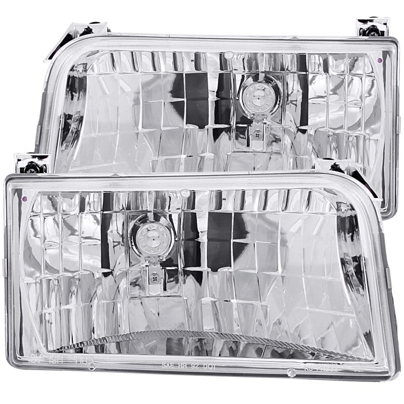 ANZO 1992-1996 Ford F-150 Crystal Headlights Chrome ANZO Headlights  AXOPROS