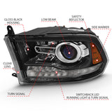 ANZO 2009-2018 Dodge Ram 1500 Projector Plank Style Switchback H.L Halo Black Amber (OE Style) ANZO Headlights  AXOPROS