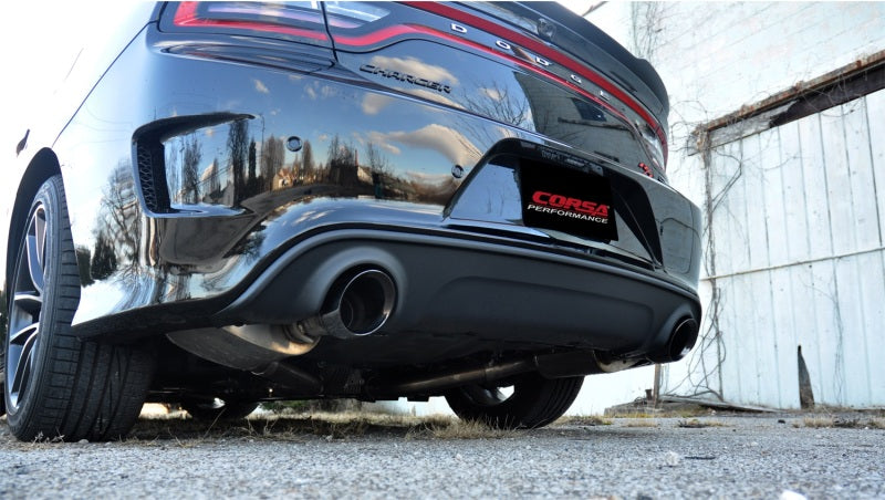 Corsa 2015-2023 Dodge Charger SRT/Scat Pack/R/T 6.4L Black Xtreme Cat-Back Exhaust CORSA Performance Catback  AXOPROS