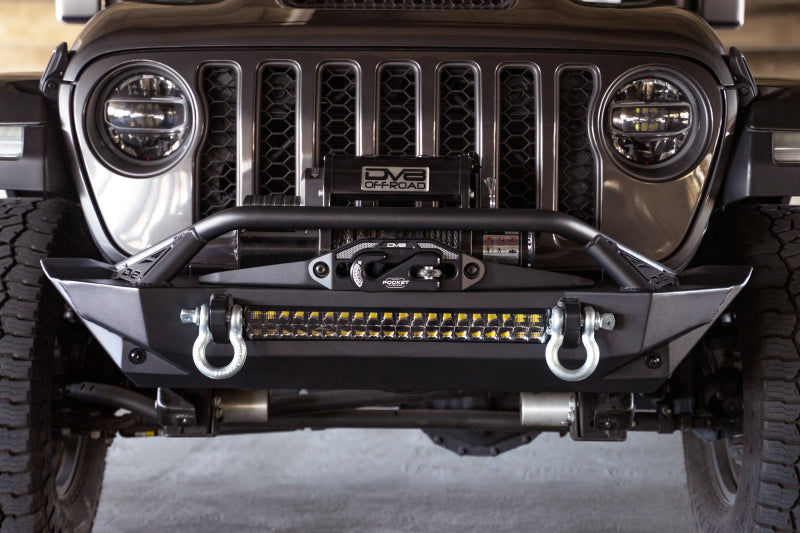 DV8 Offroad 07-23 Jeep Wrangler JK/JL & Gladiator JT FS-1 Series Stubby Front Bumper DV8 Offroad Bumpers - Steel  AXOPROS