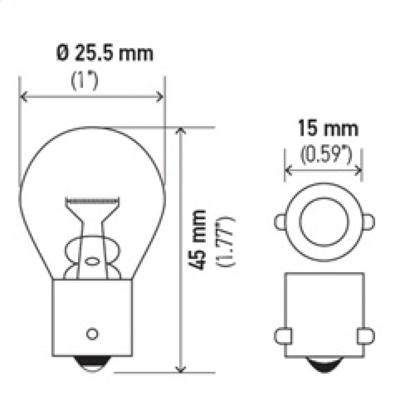 Hella Bulb 93 12V 13W BA15s S8 Hella Bulbs  AXOPROS