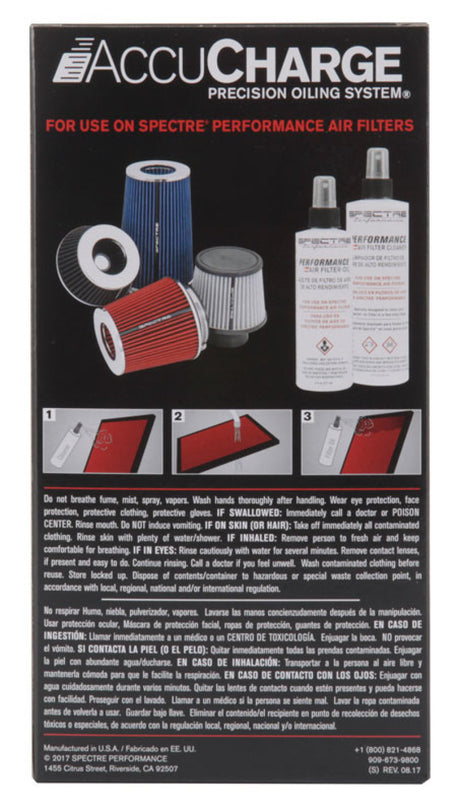 Spectre Accucharge Kit for HPR Filters - Clear - AXOPROS