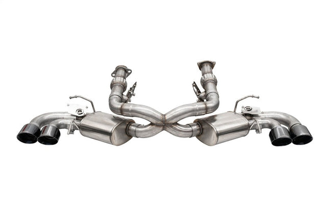 Corsa 20-24 Corvette C8 3in Valved Cat-Back 4.5in Blk Quad Tips Fits Factory Perf Exhaust DeletesAFM CORSA Performance Catback  AXOPROS
