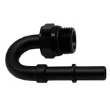 DeatschWerks 8AN ORB Male to 3/8in Male EFI Quick Connect Adapter 180-Degree - Anodized Matte Black DeatschWerks Fuel Components Misc  AXOPROS
