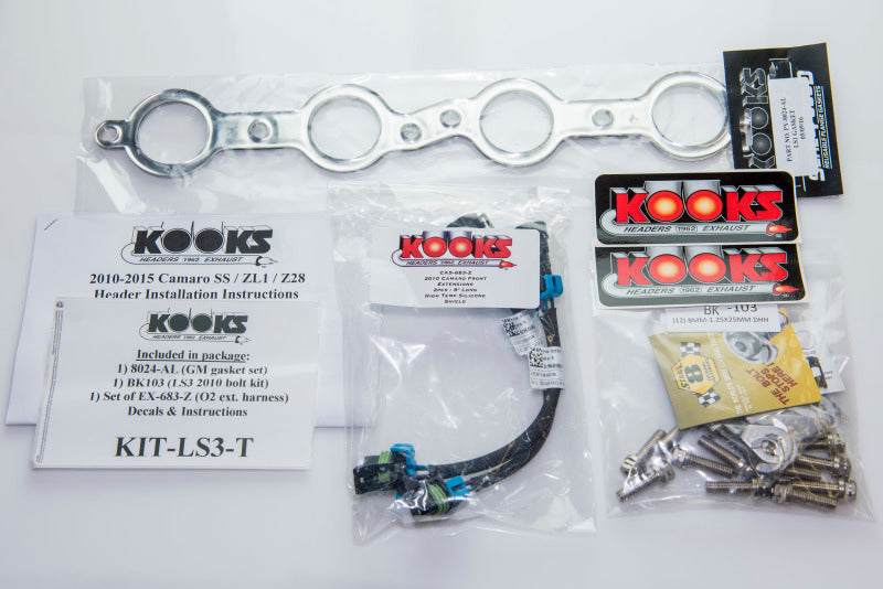 Kooks 10-14 Chevy Camaro SS LS3/L99/ 6.2L 1 7/8in x 3in SS LT Headers Inc 3in x 2 1/2in Green Catted Kooks Headers Headers & Manifolds  AXOPROS