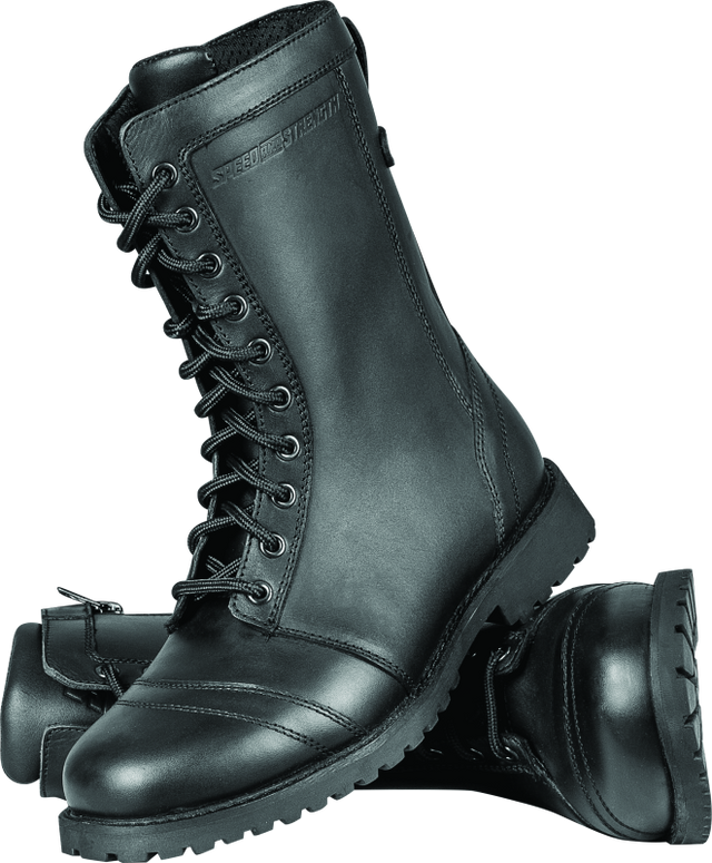 Speed and Strength Fast Times Leather Boots Black Womens - 7 Speed and Strength Motorcycle Boots  AXOPROS