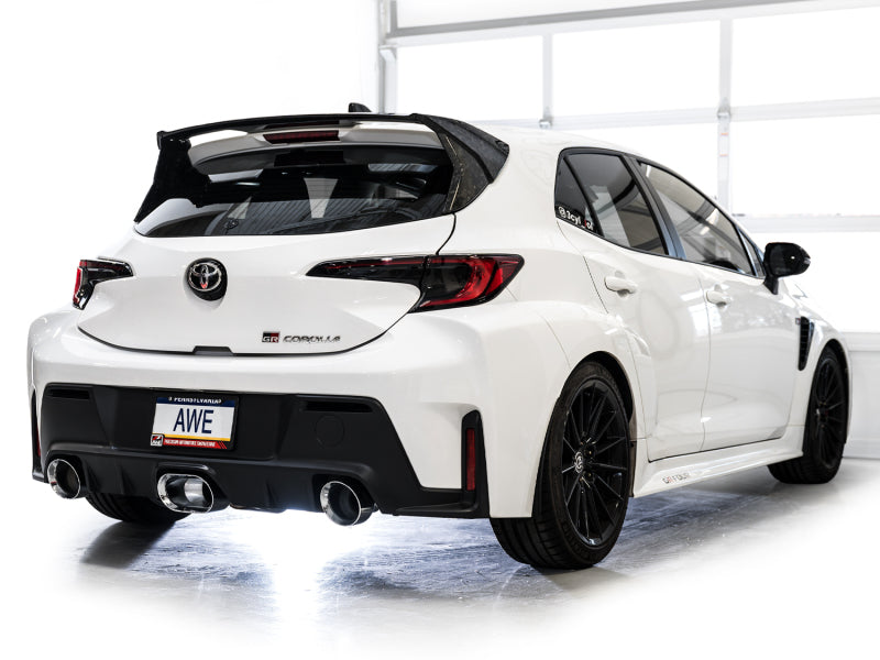 AWE 23-24 Toyota GR Corolla Track Edition Catback Exhaust - Chrome Silver Tips AWE Tuning Catback  AXOPROS