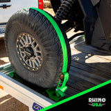 Rhino USA Utv Wheel Chock Tie-Down Kit (2-Wheel Kit) (Green) Rhino USA Cargo Tie-Downs  AXOPROS