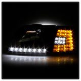Xtune Ford F150 97-03 Crystal Headlights w/ Clear LED Corners Black HD-ON-FF15097-LED-SET-BK SPYDER Headlights  AXOPROS