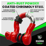 Rhino USA 3/4In D-Ring Shackle Set (2-Pack)(Red) Rhino USA Shackle Kits  AXOPROS