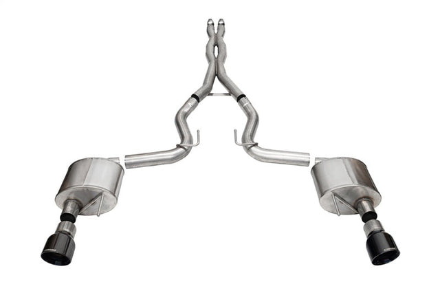 Corsa 2024 Ford Mustang GT Xtreme Cat-Back Ex. Sys. 3.0in Dual Rear Exit w/4.5in Black PVD Pro Tips CORSA Performance Catback  AXOPROS