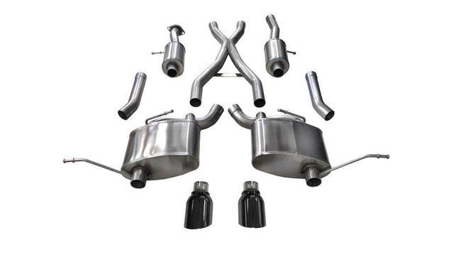 Corsa 2011-2021 Jeep Grand Cherokee Black 2.5in Dual Rear Exit Cat-Back Exhaust CORSA Performance Catback  AXOPROS