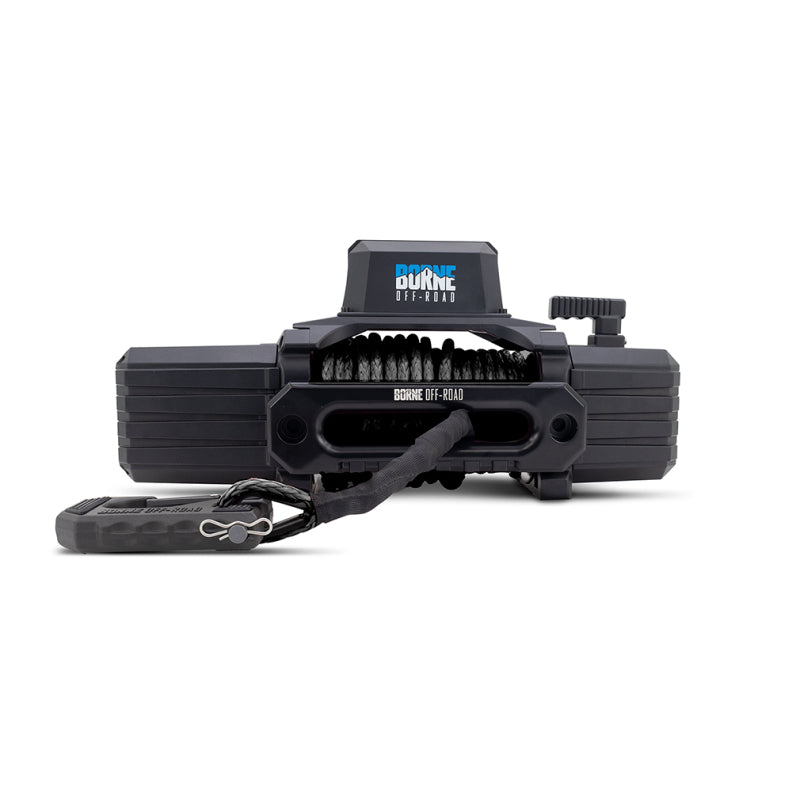 Borne Off-Road 10K Winch - Black Synthetic Rope Borne Off-Road Winches  AXOPROS