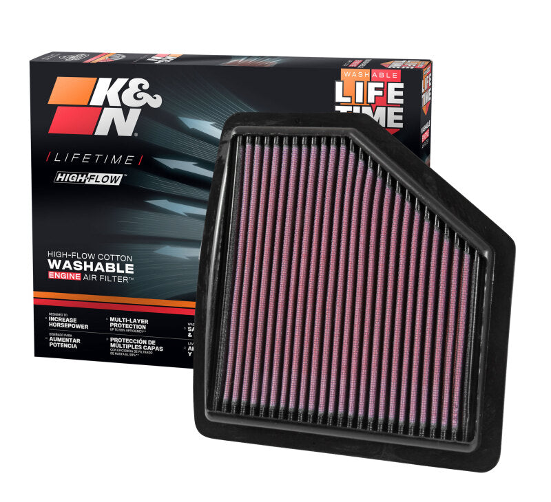 K&N Replacement Panel Air Filter for 2016 Honda HR-V 1.8L K&N Engineering Air Filters - Drop In  AXOPROS