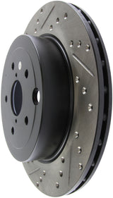 StopTech 08+ Subaru STI (Will Not Fit 05-07) Slotted & Drilled Sport Brake Rotor Stoptech Brake Rotors - Slot & Drilled  AXOPROS