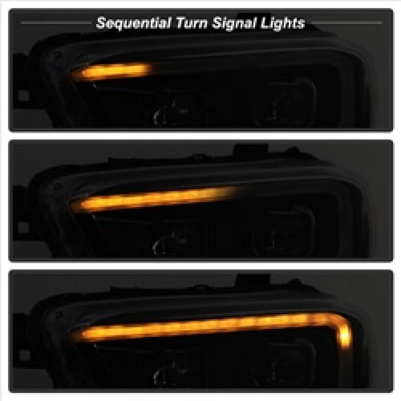 xTune Toyota Tacoma 16-18 DRL Light Bar Projector Headlights - Black PRO-JH-TTA16-LBDRL-BK SPYDER Headlights  AXOPROS