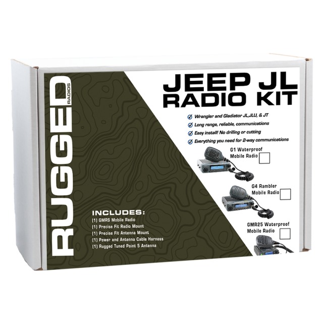 Rugged Radios Jeep Wrangler JL/JLU/Gladiator JT 2-Way GMRS Radio Kit 25 Watt - GMR25 Waterproof Rugged Radios Radio Communications  AXOPROS