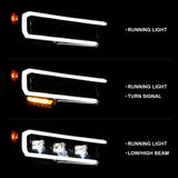 ANZO 2016-2018 Toyota Tacoma LED Projector Headlights Plank Style Black w/ Amber ANZO Headlights  AXOPROS