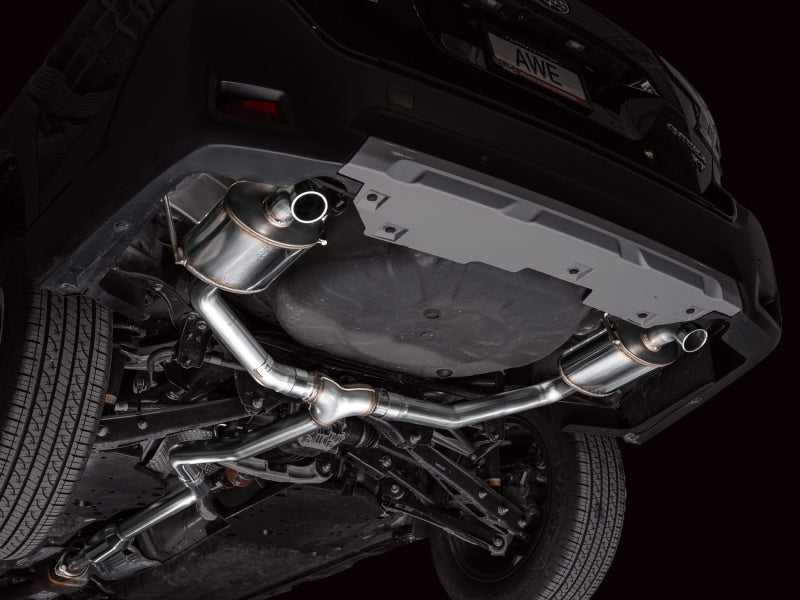 AWE 20-25 Subaru Outback (Wilderness & XT) 0FG Catback Exhaust w/Dual BashGuards AWE Tuning Catback  AXOPROS