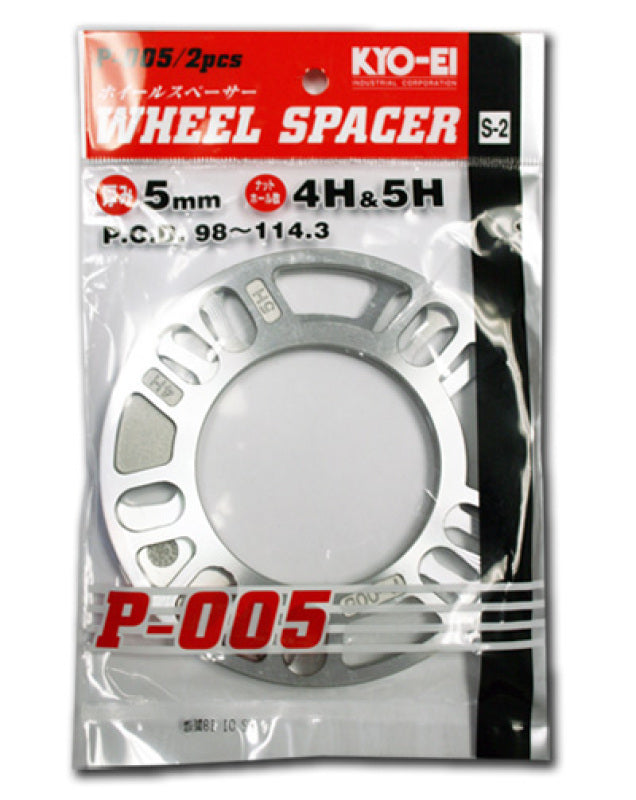 Project Kics 5MM Universal Spacers (2 Pk) Project Kics Wheel Spacers & Adapters  AXOPROS