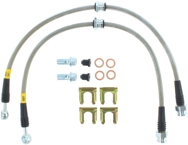 StopTech 00-05 Mitsubishi Eclipse / 01-05 Dodge Stratus Stainless Steel Front Brake Lines Stoptech Brake Line Kits  AXOPROS