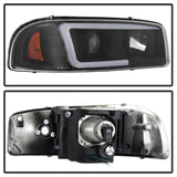 Spyder GMC Sierra 1500/2500/3500 99-06 V2 Projector Headlights - DRL - Black PRO-YD-CDE00V2-LB-BK SPYDER Headlights  AXOPROS