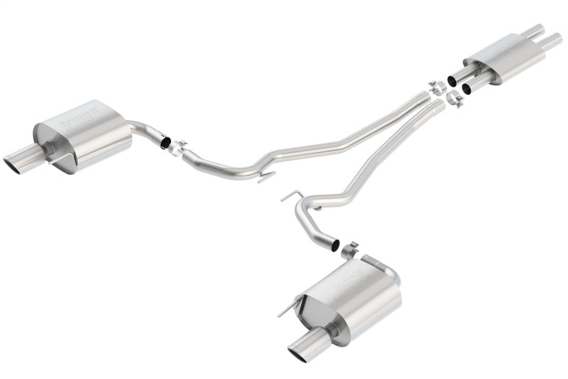 Borla Cat Back 15-17 Ford Mustang 3.7L V6 MT/AT 2.25in Pipe 4in Single Round Rolled Tips Borla Catback  AXOPROS