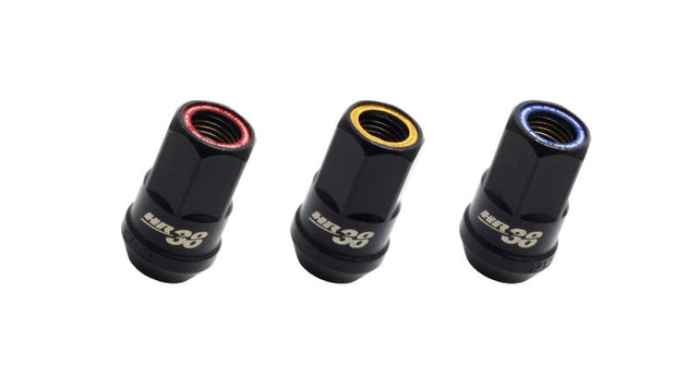 Wheel Mate Muteki HR38 Open End Lug Nuts 12x1.50 Black Chrome / Blue Ring Wheel Mate Lug Nuts  AXOPROS