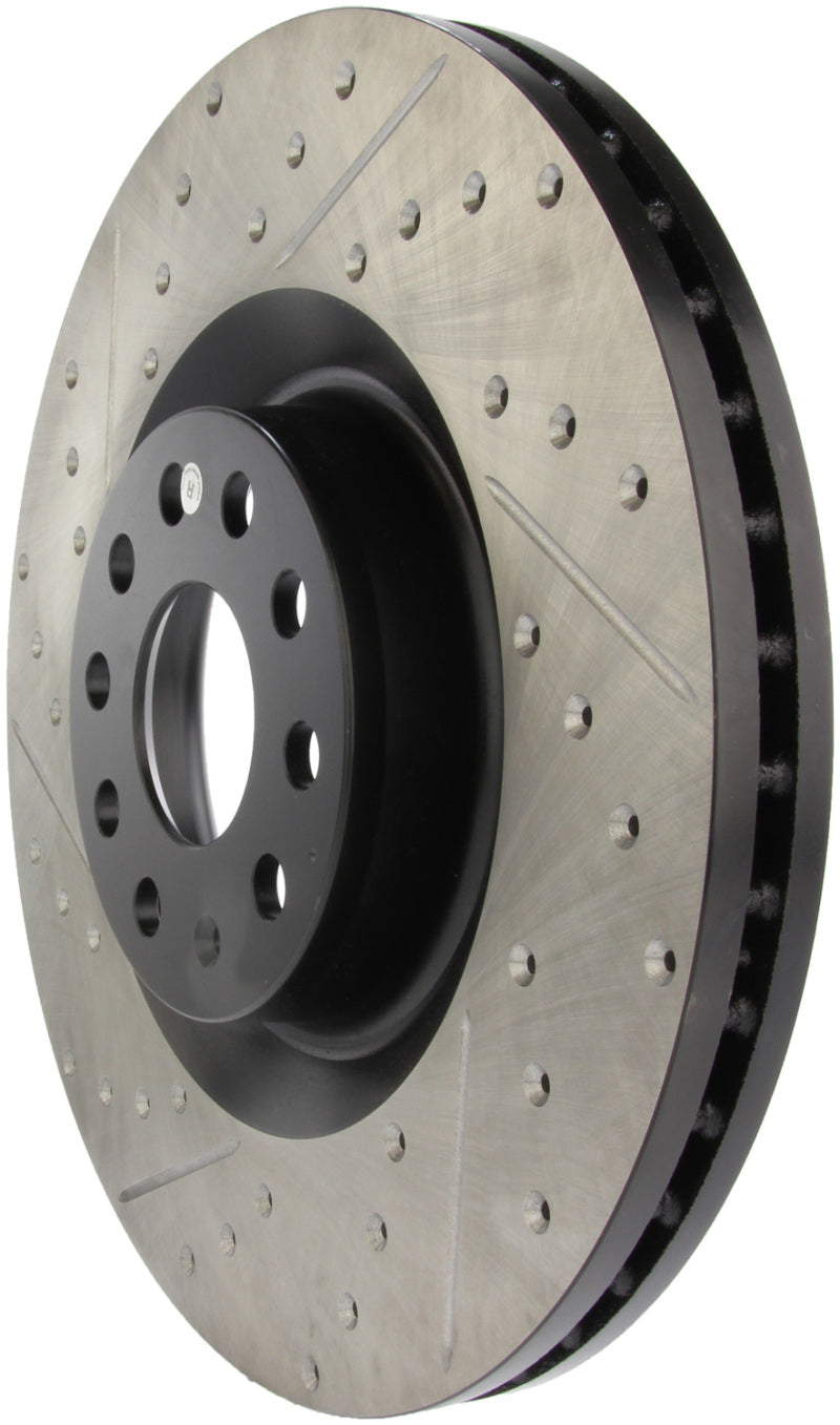 StopTech 09 VW Passat CC / 06-09 Passat Slotted & Drilled Right Front Rotor Stoptech Brake Rotors - Slot & Drilled  AXOPROS