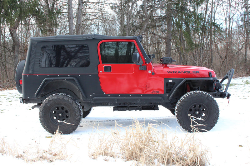 Fishbone Offroad 97-06 Jeep Wrangler TJ Steel Tube Fenders Front 3In Flare - Blk Textured Powdercoat Fishbone Offroad Fenders  AXOPROS