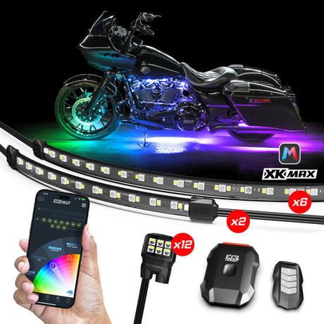 XKGLOW XK Glow XKmax RGBW 20pc addressable Motorcycle Underglow Light Kit Light Accessories and Wiring aftermarket performance part