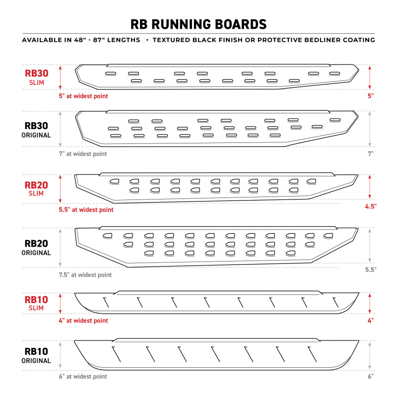 Go Rhino RB10 Running Boards - Bedliner Coating Finish - Complete Kit Go Rhino Running Boards  AXOPROS