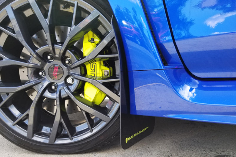 Rally Armor 15-21 Subaru WRX/STI Black UR Mud Flap w/Green Logo Rally Armor Mud Flaps  AXOPROS