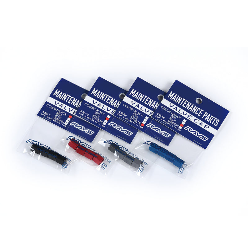 Rays Aluminum Air Valve Cap Set - Red Rays Valve Stems  AXOPROS