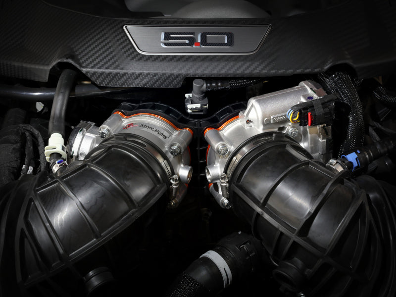 aFe 2024 Ford Mustang GT/ 2024 Ford Mustang Dark Horse V8 5.0L Silver Bullet Throttle Body Spacer aFe Throttle Bodies  AXOPROS