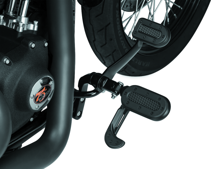 Kuryakyn Heavy Industry Switchblade With Adapter Satin Black Kuryakyn Footpegs  AXOPROS