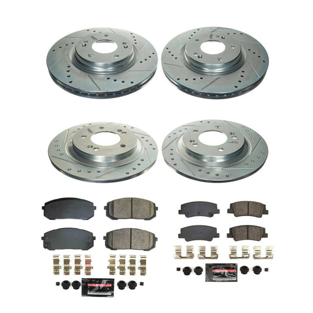 Power Stop 20-22 Hyundai Sonata Front & Rear Z23 Evolution Brake Kit PowerStop Brake Kits - Performance D&S  AXOPROS