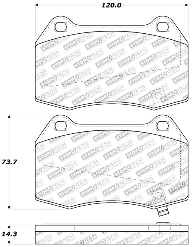 StopTech Performance 02-07 350z/G35 w/ Brembo Front Brake Pads Stoptech Brake Pads - Performance  AXOPROS