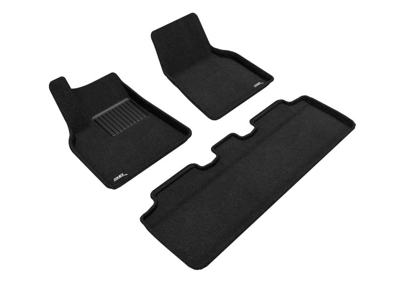 3D Maxpider 21-22 Tesla Model Y Elegant 1st 2nd Row - Floor Mat Set (Black) 3D MAXpider