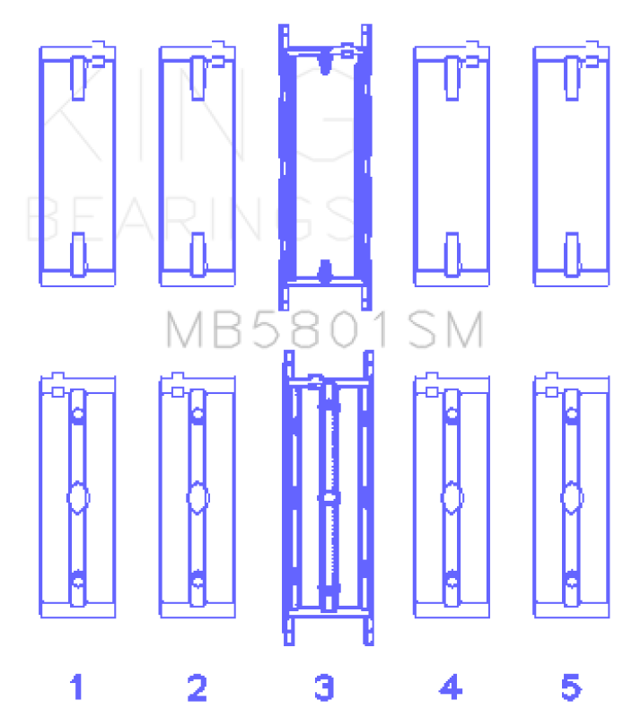 King BMW N63/S63 Crankshaft Main Bearing Set - Size +0.50mm King Engine Bearings Bearings  AXOPROS